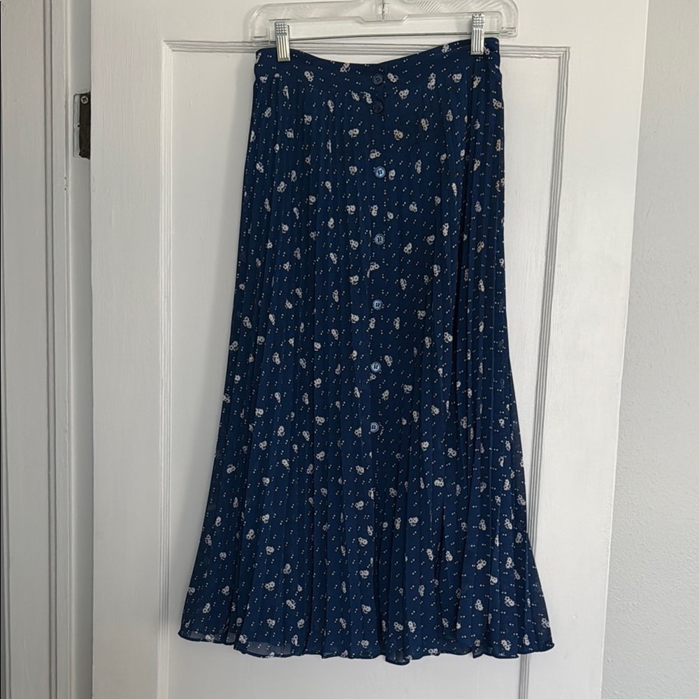 & Other Stories Blue and White A-Line Skirt